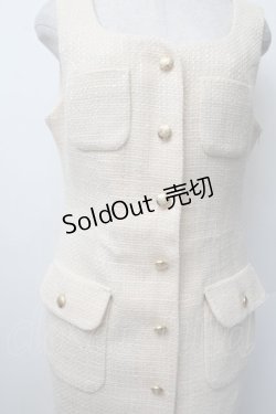 画像3: an another angelus / ゴールド釦ツイードジャンパースカート  キナリ S-26-01-17-057-CA-OP-HR-ZT0201S