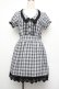 画像1: axes femme / 裾レースチェックワンピース  ブルー S-26-01-17-059-AX-PA-HR-ZS (1)