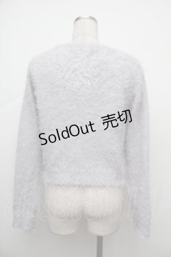画像2: axes femme / ローズレースシャギーカーディガン  グレー S-26-01-17-015-AX-TO-HR-ZS