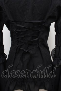 画像3: ATELIER PIERROT / スタンドカラー姫袖ブラウス  黒 S-26-01-17-018-EL-BL-AS-ZS