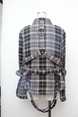 画像2: ALICE and the PIRATES / タータンチェック柄ハーネスベルト付きオーバーシャツ  グレー S-26-01-17-021-PA-BL-AS-ZS