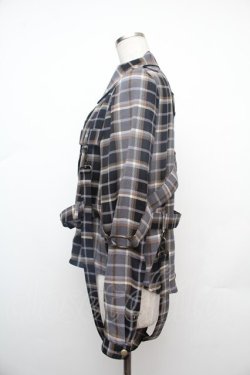 画像3: ALICE and the PIRATES / タータンチェック柄ハーネスベルト付きオーバーシャツ  グレー S-26-01-17-021-PA-BL-AS-ZS