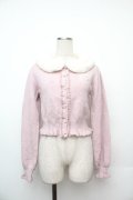 axes femme kawaii / ファーティペットニットカーデ  ピンク S-26-01-17-024-AX-TO-HR-ZS