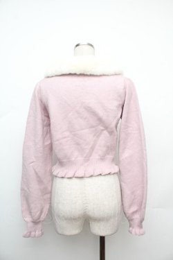 画像2: axes femme kawaii / ファーティペットニットカーデ  ピンク S-26-01-17-024-AX-TO-HR-ZS