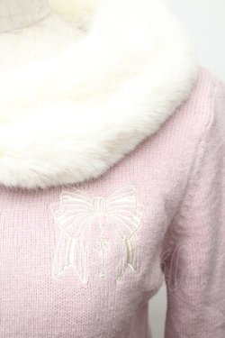 画像3: axes femme kawaii / ファーティペットニットカーデ  ピンク S-26-01-17-024-AX-TO-HR-ZS