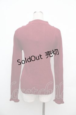 画像2: axes femme / バラボトルネックニットプルオーバー  ワイン S-26-01-17-026-AX-TO-HR-ZS