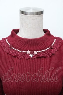 画像4: axes femme / バラボトルネックニットプルオーバー  ワイン S-26-01-17-026-AX-TO-HR-ZS