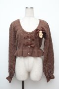 axes femme kawaii / クマブローチニットボレロ  ブラウン S-26-01-17-027-AX-TO-HR-ZS