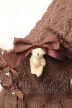 画像4: axes femme kawaii / クマブローチニットボレロ  ブラウン S-26-01-17-027-AX-TO-HR-ZS