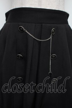 画像2: axes femme / チェーン付ダブルボタンスカート F 黒 S-26-01-18-049-AX-SK-TE-ZS