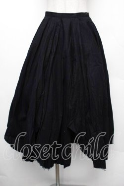 画像1: BPN / ガーゼイレヘムロングスカート  黒 S-26-01-18-051-GO-SK-HR-ZS