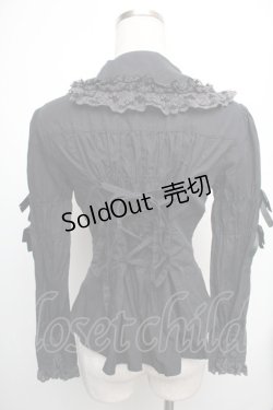 画像2: metamorphose / バックリボンレースフリルブラウス  黒 S-26-01-18-060-ME-BL-AS-ZS