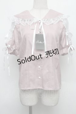 画像1: MA*RS / ショルダーレース半袖ブラウス  ピンク S-26-01-18-009-EL-BL-HR-ZS