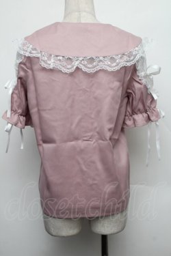 画像2: MA*RS / ショルダーレース半袖ブラウス  ピンク S-26-01-18-009-EL-BL-HR-ZS