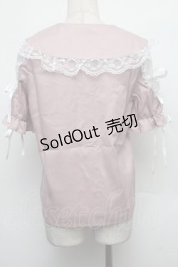 画像2: MA*RS / ショルダーレース半袖ブラウス  ピンク S-26-01-18-009-EL-BL-HR-ZS