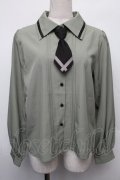 axes femme / タイ付きブラウス F グリーン S-26-01-18-015-AX-BL-TE-ZS
