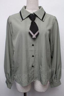画像1: axes femme / タイ付きブラウス F グリーン S-26-01-18-015-AX-BL-TE-ZS