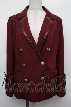 画像1: axes femme / リボン付ダブルボタンブラウス F ワイン S-26-01-18-016-AX-BL-TE-ZS