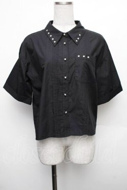 画像1: axes femme / スタッズデザインシャツ F 黒 S-26-01-18-019-AX-BL-TE-ZS