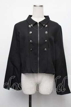 画像1: axes femme / Ｗ釦スリット袖ジップジャケット F 黒 S-26-01-18-020-AX-TO-TE-ZS