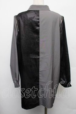 画像2: axes femme / ドラゴン柄ジャガード切替シャツ F 黒 S-26-01-18-022-AX-TS-TE-ZS