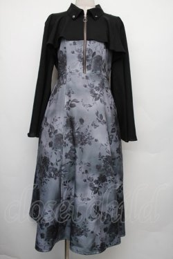 画像1: axes femme / 蝶々ｘ花柄ワンピース  グレー S-26-01-18-037-AX-BL-AS-ZS