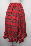 merry jenny / フリルチェックフレアスカート  赤 S-26-01-18-038-LO-SK-HR-ZS