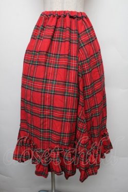 画像1: merry jenny / フリルチェックフレアスカート  赤 S-26-01-18-038-LO-SK-HR-ZS
