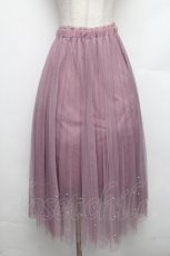 画像1: axes femme POETIQUE / パールデザインチュールスカート  ピンク S-26-01-21-045-AX-BL-AS-ZS (1)