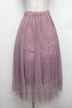 画像1: axes femme POETIQUE / パールデザインチュールスカート  ピンク S-26-01-21-045-AX-BL-AS-ZS