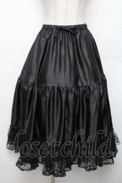 画像1: Chalmiere / クロスレースペチスカート  黒 S-26-01-21-054-0-SK-AS-ZS