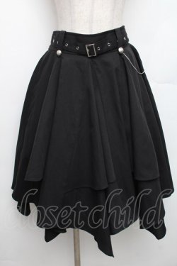 画像1: axes femme / ボリューム×アシメヘムスカート  黒 S-26-01-21-055-AX-SK-AS-ZS