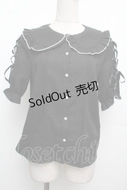 画像1: MA*RS / 袖スピンドル丸襟ブラウス  黒 S-26-01-21-020-EL-BL-AS-ZS