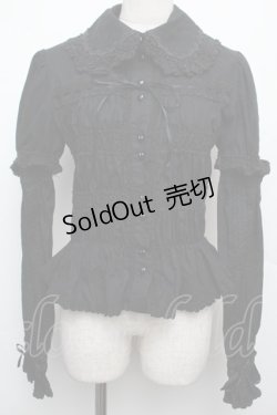 画像1: BABY,THE STARS SHINE BRIGHT / シャーリングブラウス  黒 S-26-01-21-023-BA-BL-AS-ZS