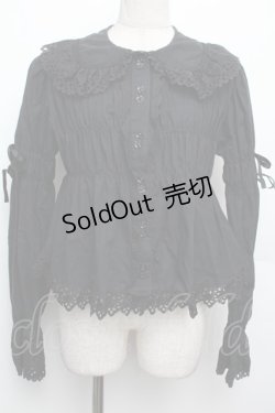 画像1: BABY,THE STARS SHINE BRIGHT / 丸襟フリルブラウス  黒 S-26-01-21-025-BA-BL-AS-ZS