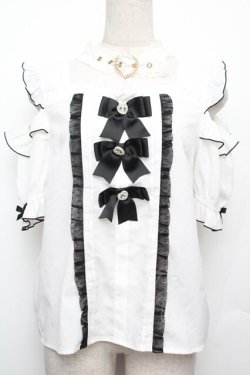 画像1: LIZ LISA / 3つリボンチョーカーブラウス  白 S-26-01-21-003-LO-BL-AS-ZS