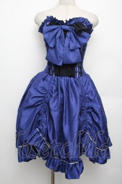 画像1: ATELIER PIERROT / シフォンフリルコルセットスカート  紺 S-26-01-21-034-EL-SK-AS-ZS