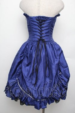 画像2: ATELIER PIERROT / シフォンフリルコルセットスカート  紺 S-26-01-21-034-EL-SK-AS-ZS