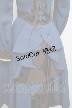 画像3: Innocent World / フルールバッスルドレス(長袖) M ブルーｘショコラ S-26-01-21-035-IW-OP-HR-ZS