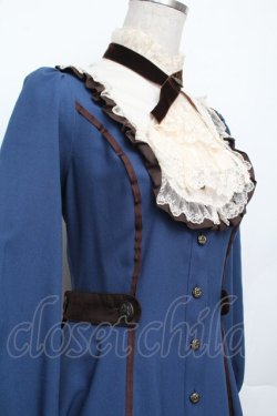 画像4: Innocent World / フルールバッスルドレス(長袖) M ブルーｘショコラ S-26-01-21-035-IW-OP-HR-ZS