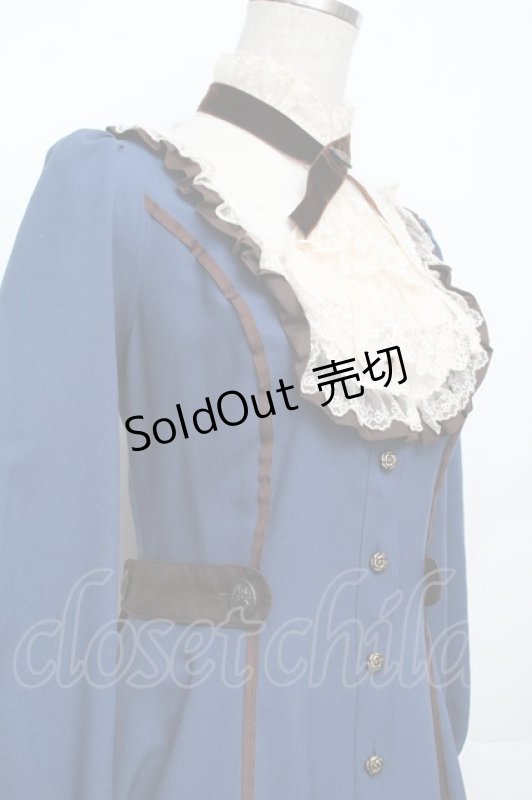 画像4: Innocent World / フルールバッスルドレス(長袖) M ブルーｘショコラ S-26-01-21-035-IW-OP-HR-ZS (4)