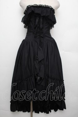 画像1: ATELIER PIERROT / バッスルコルセットジャンパースカート  黒 S-26-01-21-037-EL-OP-AS-ZS