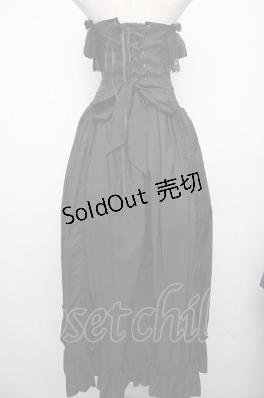 画像2: ATELIER PIERROT / バッスルコルセットジャンパースカート  黒 S-26-01-21-037-EL-OP-AS-ZS (2)