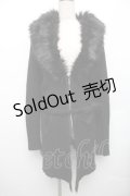 CIVARIZE / ファー付き接結ニットガウンカーディガン  黒 S-26-01-21-041-GO-TO-AS-ZS