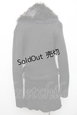 画像2: CIVARIZE / ファー付き接結ニットガウンカーディガン  黒 S-26-01-21-041-GO-TO-AS-ZS
