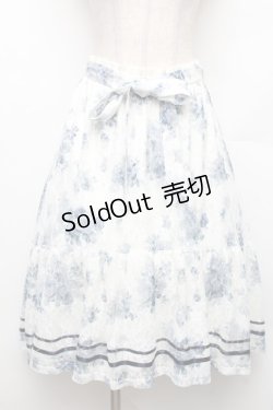画像1: axes femme / フラワーレーススカート  オフｘブルー S-26-01-21-043-AX-SK-AS-ZS