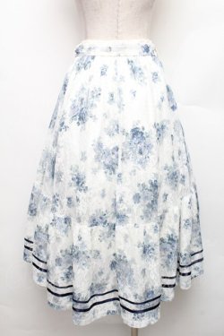 画像2: axes femme / フラワーレーススカート  オフｘブルー S-26-01-21-043-AX-SK-AS-ZS