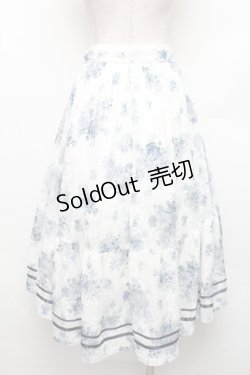 画像2: axes femme / フラワーレーススカート  オフｘブルー S-26-01-21-043-AX-SK-AS-ZS