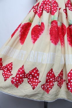 画像4: Bacio Bouquet / Sweet Strawberryハイウエストジャンパースカート S イエロー S-26-01-23-032-0-OP-SA-ZT041