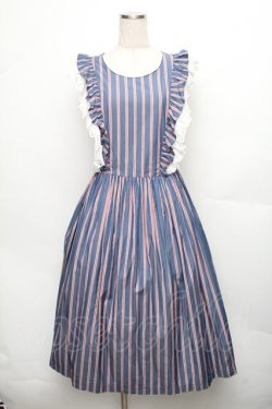 画像1: Perla nell' ostrica / ストライプキャミワンピース  ブルーｘレッド S-26-01-23-033-EL-OP-HR-ZT033